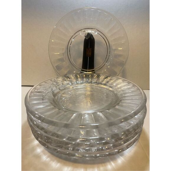 Set Of 6 assorted Glass‎ fruit plates lunch/dessert 7 inches Excellent Condition - Picture 1 of 8